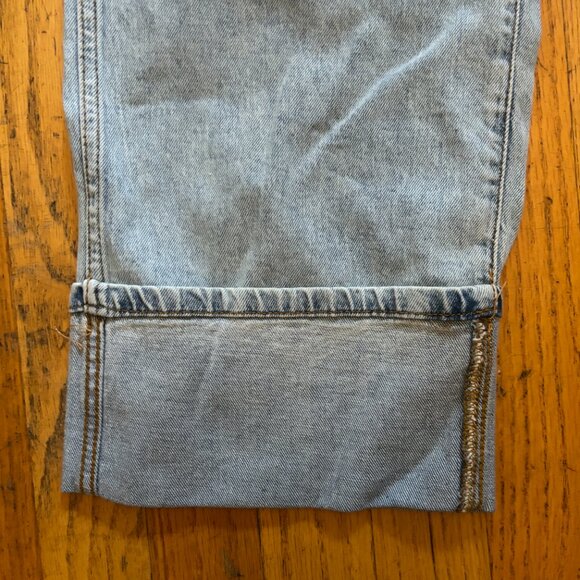 WeWoreWhat Culotte Indigo Denim Cuffed Overalls - Zia Light Rustic, Size S - Picture 7 of 11